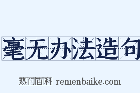 毫无办法造句是什么意思的图片